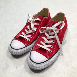 Red Low-top Converse Mens 7 Womens 9